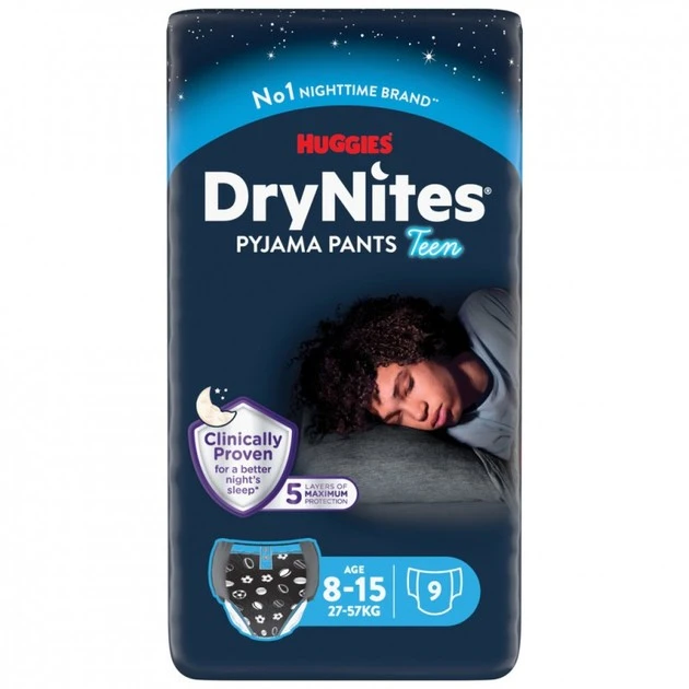 Трусики-підгузки для дітей 27-57 кг Teen Huggies DryNitess, 9 шт/уп.
