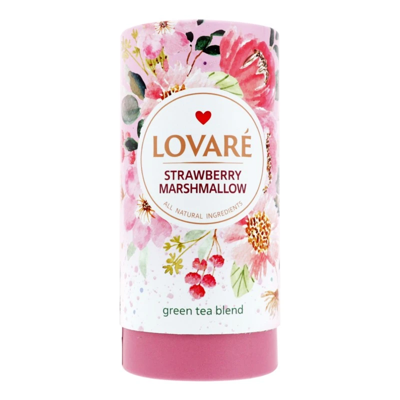 Чай листовий зелений Strawberry marshmallow Lovare, 80 г