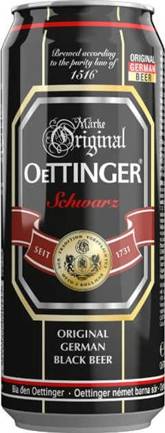 Пиво 4.7% темне Schwarz Oettinger, з/б 0.5 л