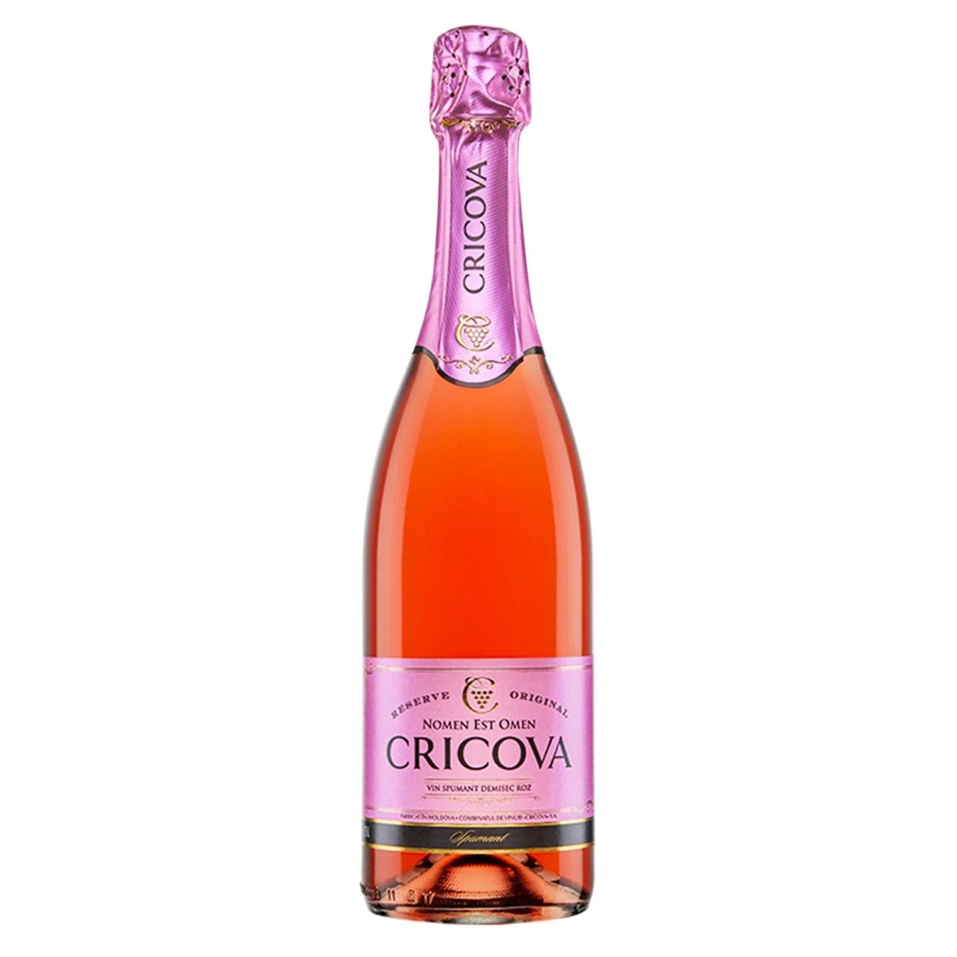 Вино ігристе рожеве напівсухе Cricova, 0.75 л