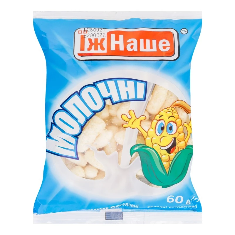 Кукурудзяні палички зі смаком молока Їж Наше, 60 г