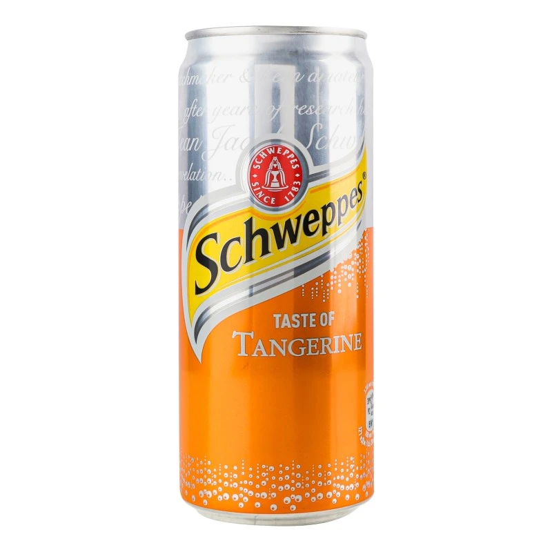 Напій газований Tangerine ж/б Schweppes, 0.33 л