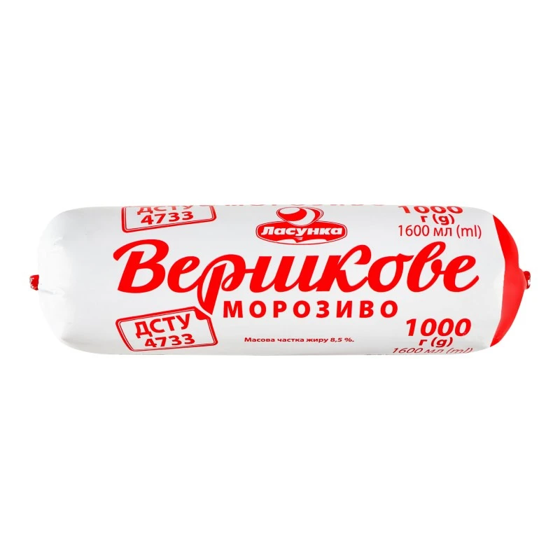 Морозиво вершкове 8.5% Ласунка, 1 кг