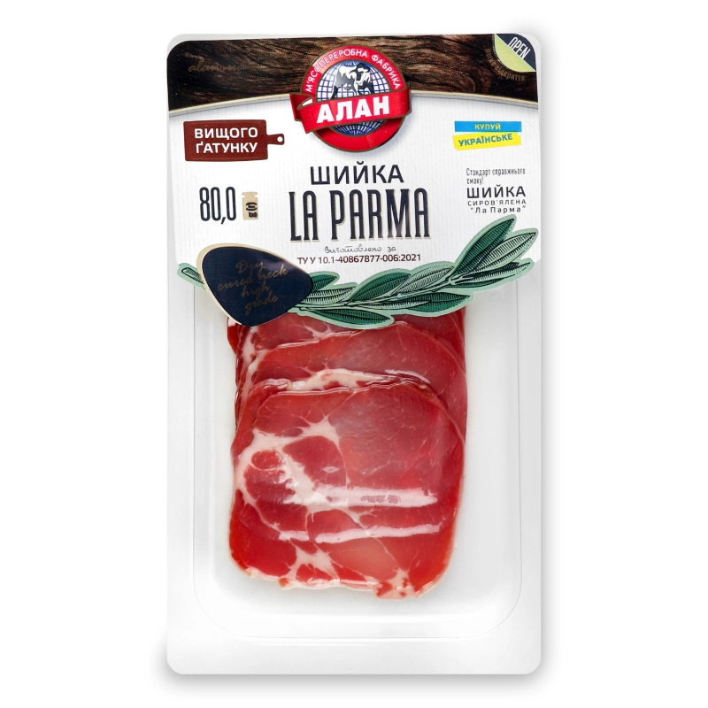 Шийка сирокопчена La Parma Алан, 80 г