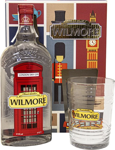 Набір Wilmore London Dry Gin 0.7 л 37.5% + 1 склянка, шт