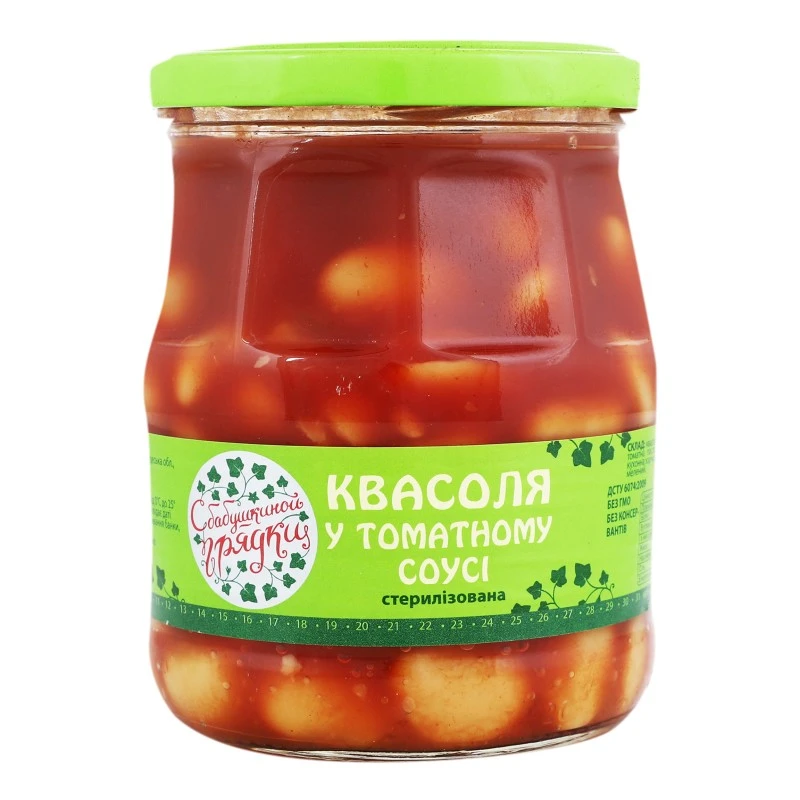 Консервована квасоля в томатному соусі З бабусиної грядки, 480 мл