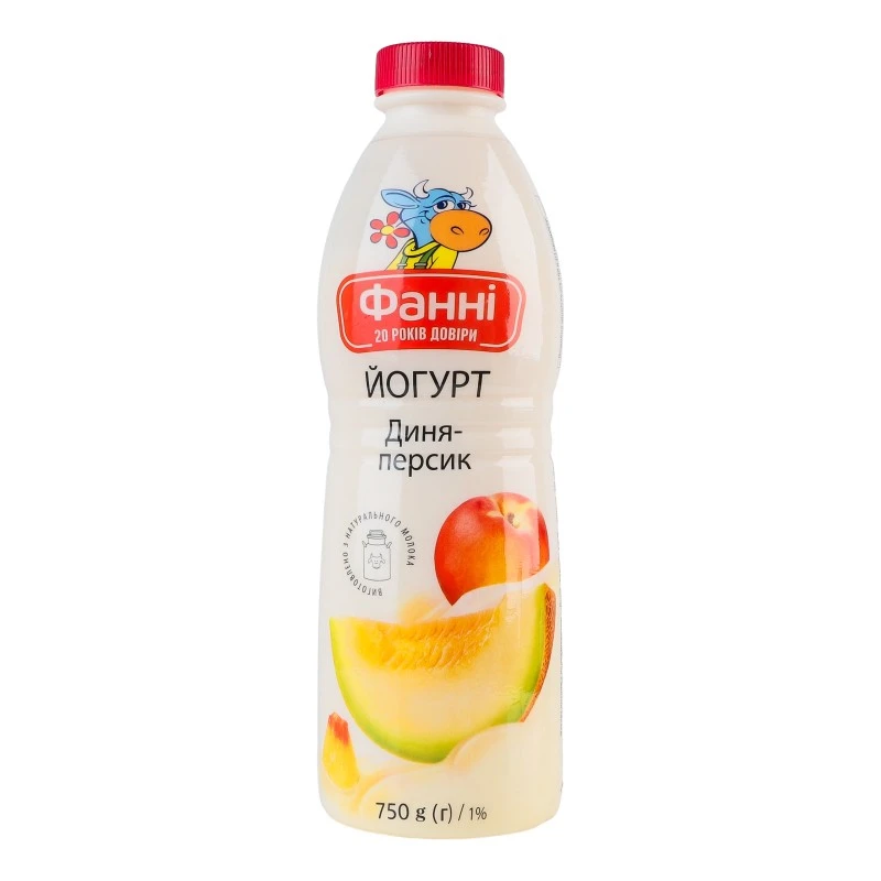 Йогурт 1% Диня-Персик Фанні, 750 г