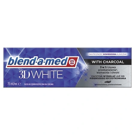 Зубна паста 3D White  З Деревним Вугіллям Blend-a-med, 75 мл