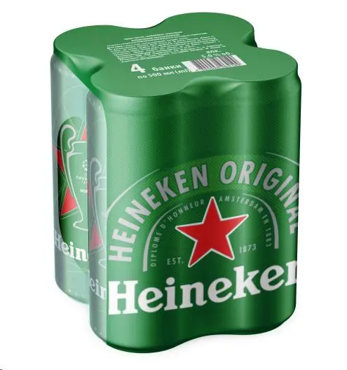 Пиво світле ж/б Heineken, 4*0.5 л