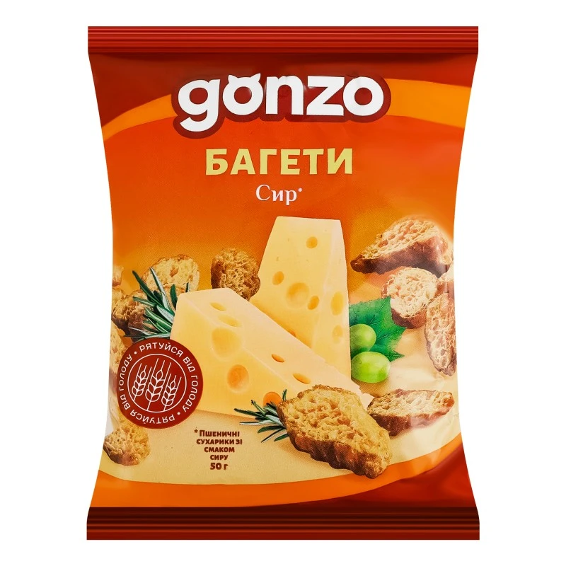 Багети пшеничні Сир Gonzo м/у 50г