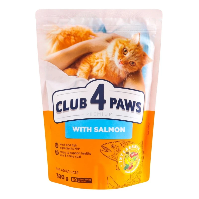 Корм сухий для котів з лососем Premium Club 4 Paws, 300 г