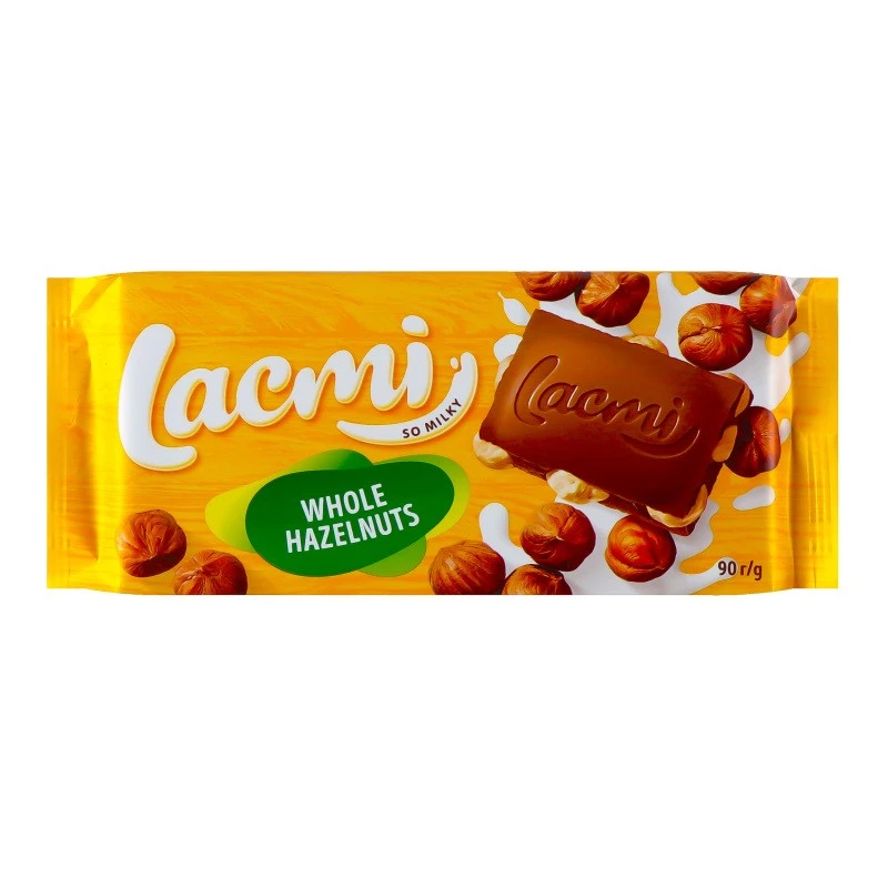 Шоколад молочний з цілими лісовими горіхами Lacmi Roshen, 90 г