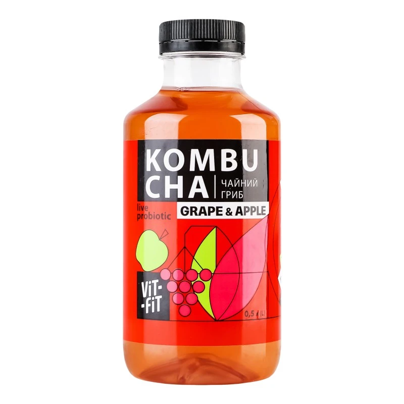 Напій Комбуча Grape&amp;Apple Vit-Fit, 0.5л