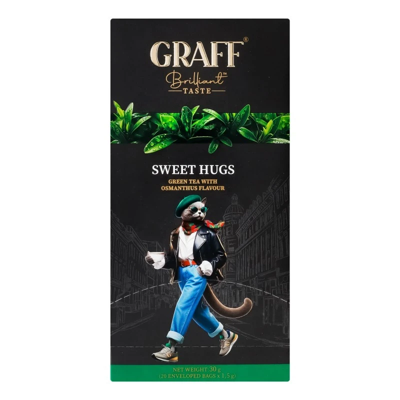 Чай пакетований зелений Sweet hugs Graff, 20 шт/уп.