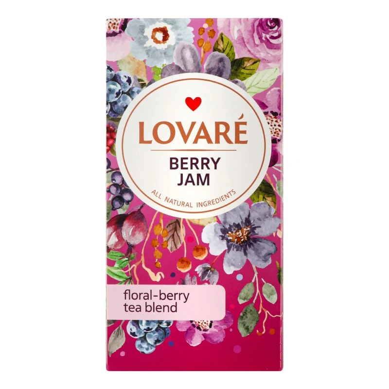 Чай пакетований квітковий та ягідний Berry Jam Lovare, 24 шт/уп.