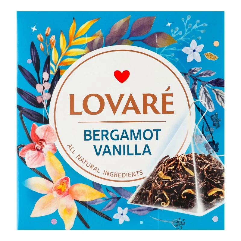 Чай пакетований чорний Bergamot Vanilla Lovare, 15 шт/уп.
