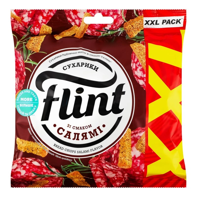 Сухарики пшенично-житні Салямі Flint м/у 140г