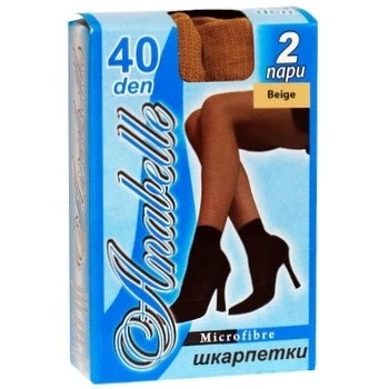 Шкарпетки жіночі Microfibre 40ден 2пари beige Anabelle, 2 пари