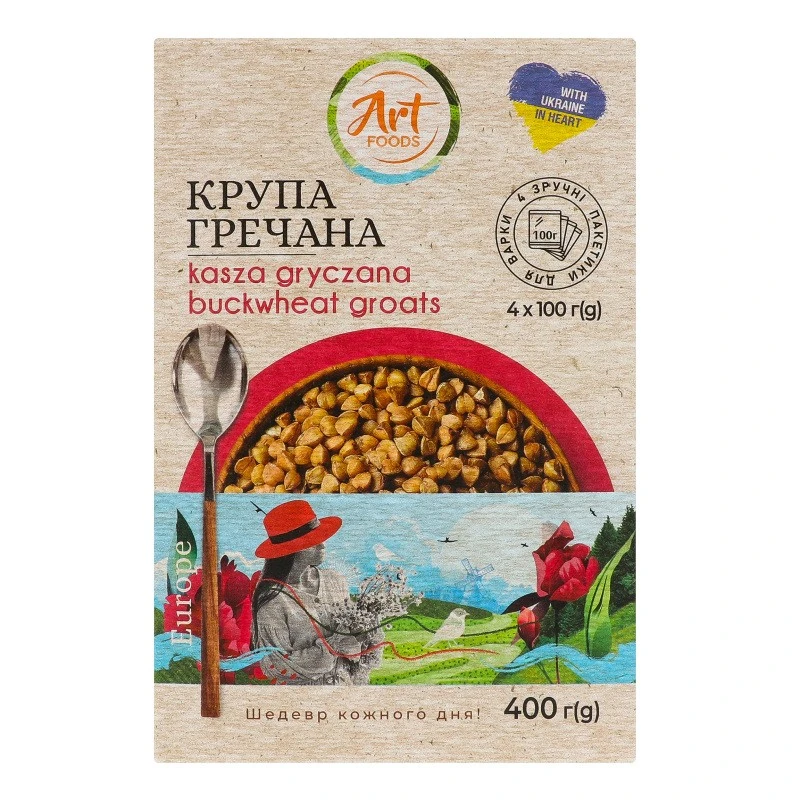 Крупа гречана Art Foods, 4х100 г