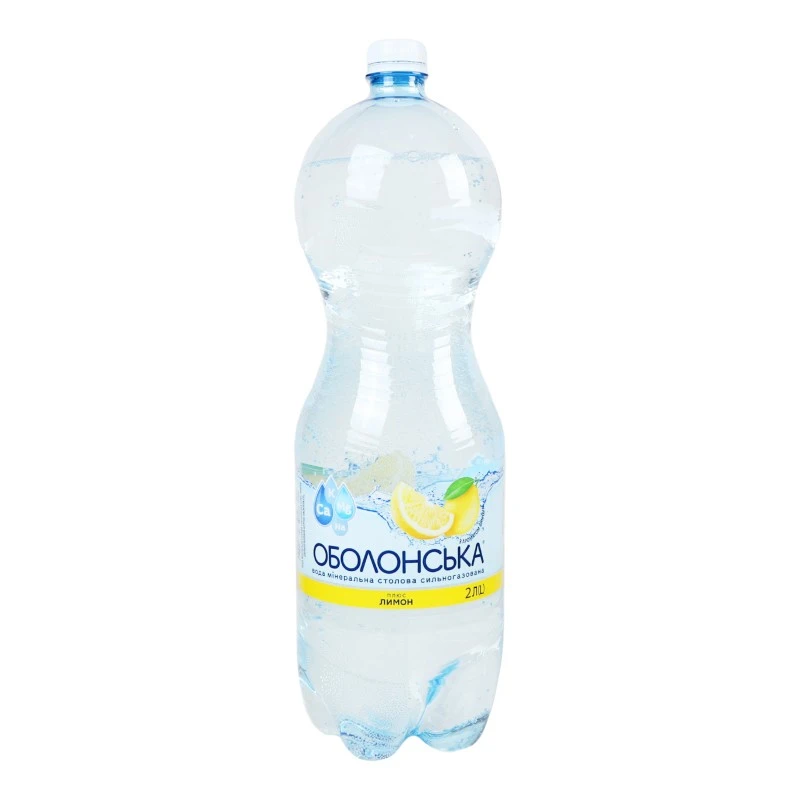 Вода газована зі смаком лимона Оболонська, 2 л