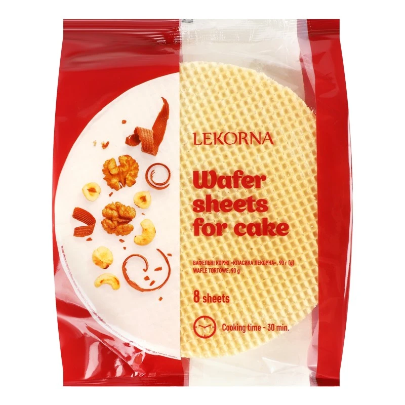 Коржі вафельні для торта Класика Lekorna, 90 г