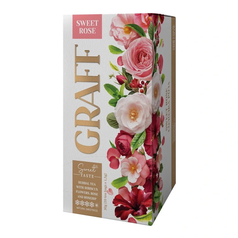 Чай травяний з квітів гібіскуса, троянди та шипшини &quot;Солодка роза&quot; Graff у пак, 30г(20*1.5г)