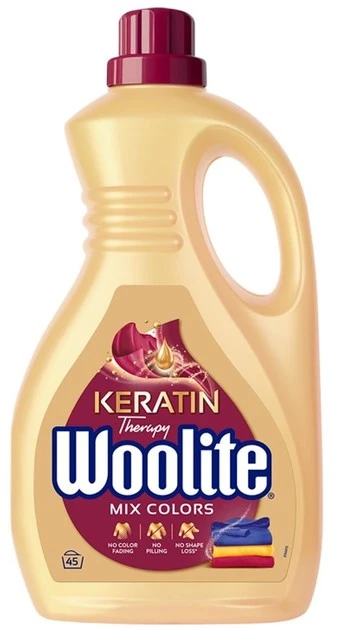 Засіб для прання рідкий для кольоровх тканин з кератином Woolite, 2700мл