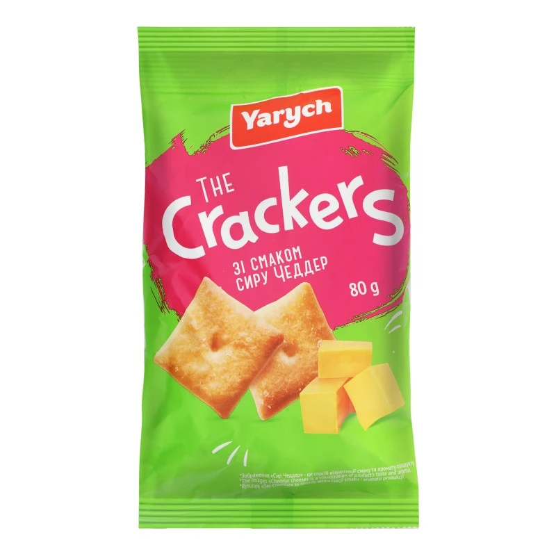 Крекер зі смаком сиру Чеддер The Crackers Yarych, 80 г