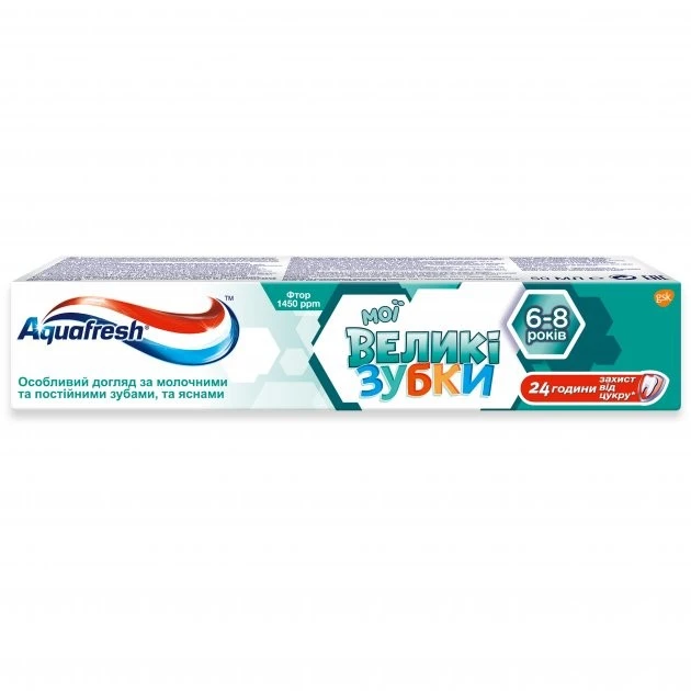 Паста зубна дитяча Мої великі зубки 6+ Aquafresh, 50 мл