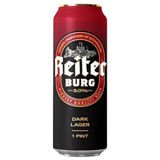 Пиво темне фільтроване 5% Dark Lager Reiter Burg, ж/б 0.568 л
