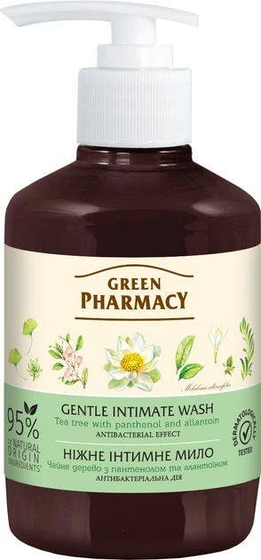 Мило для інтимної гігієни Чайне дерево Green Pharmacy, 370 мл