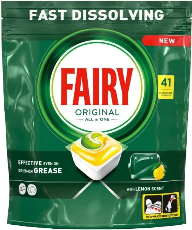 Капсули для посудомийних машин Lemon All in One Original Fairy, 41 шт/уп.