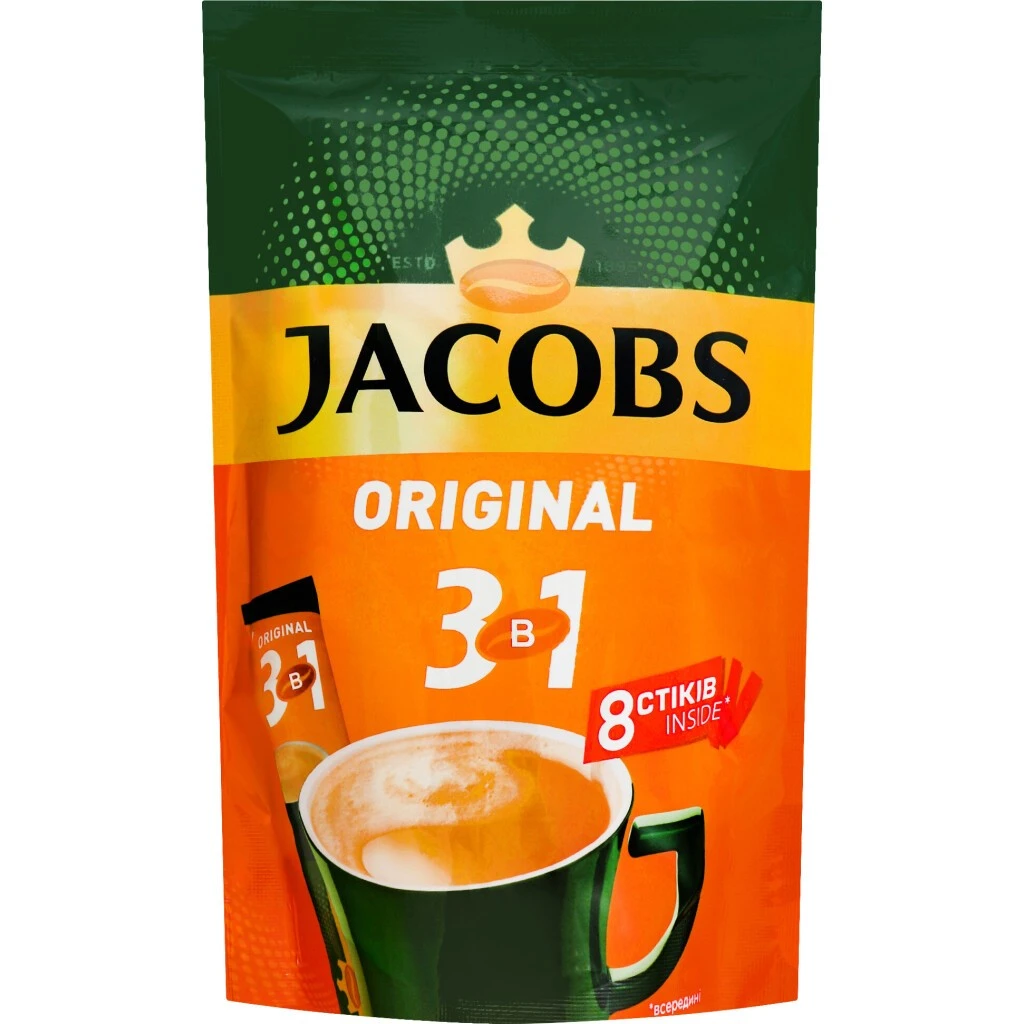 Напій кавовий розчинний 3в1 Original Jacobs, 8*12 г