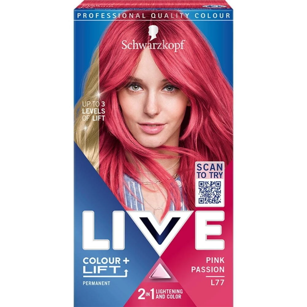 Крем-фарба для волосся Live L77 2 в 1: освітлення і колір. Рожева Фуксія Schwarzkopf, шт