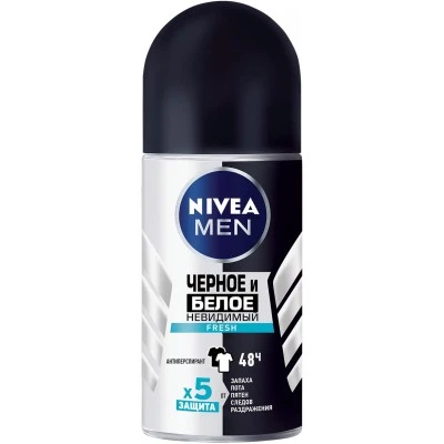 Антиперспірант Fresh Чорне і біле Невидимий Nivea Men, 50 мл