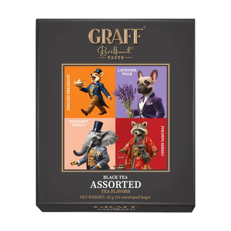 Чай чорний байховий асорті  Assorted tea flavors Graff, 32 пак
