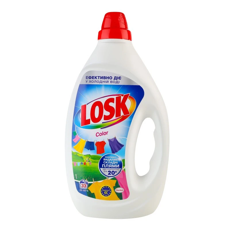 Засіб для прання рідкий концентрований 33 циклів прання Color Losk, 1.485л
