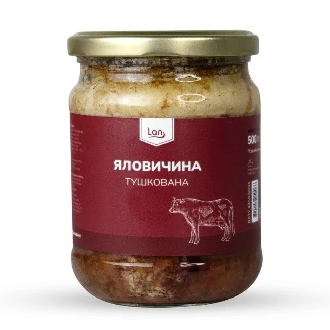 Яловичина тушкована 1 ґатунку ДСТУ (twist off) Лан Буковини, 500 г