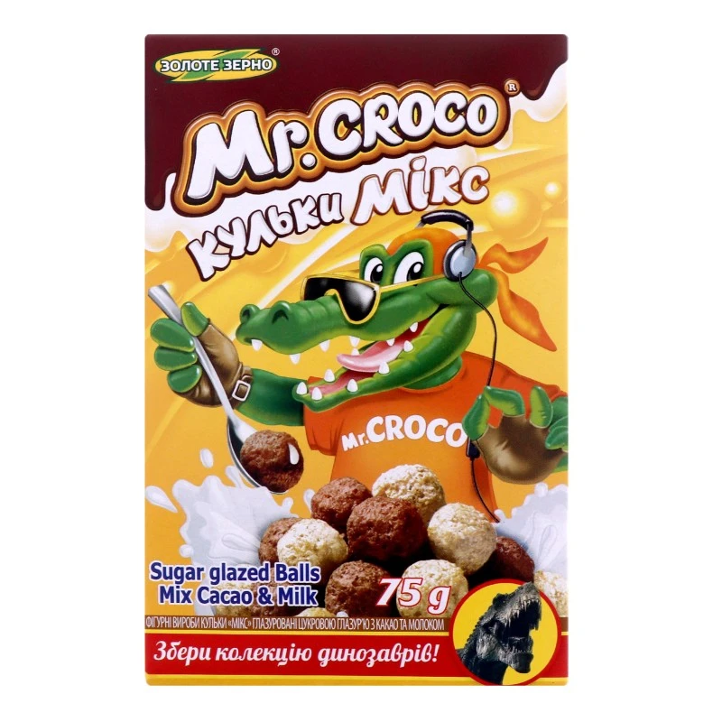 Сухий сніданок із шоколадно-молочними кульками Mix Croco, 75 г