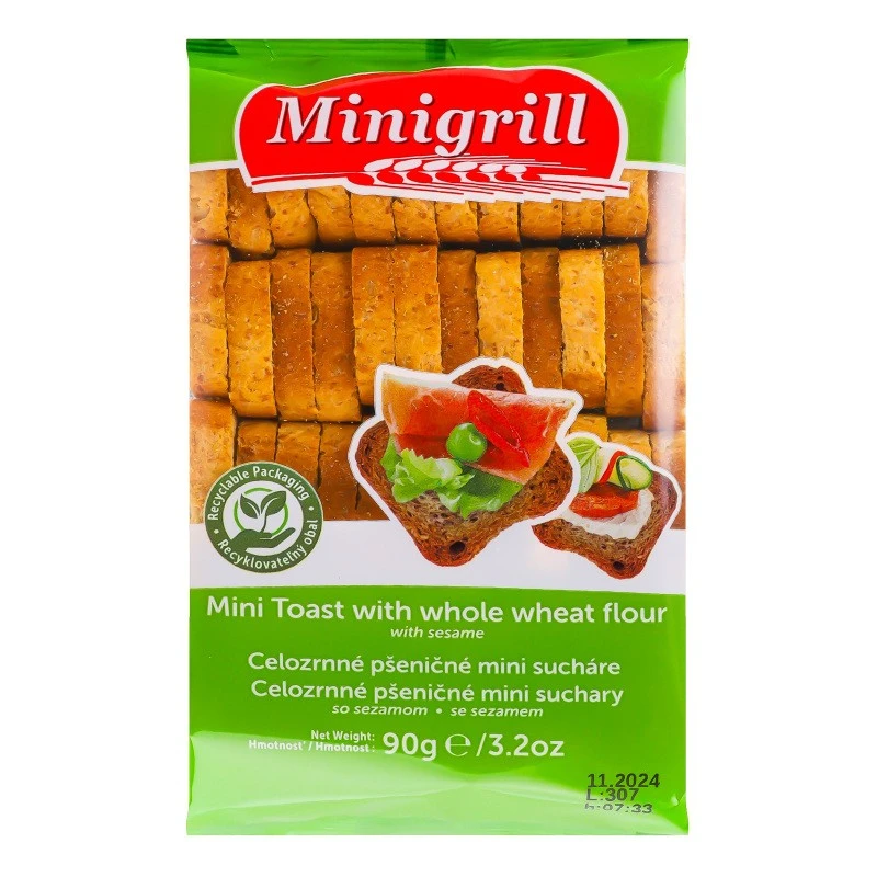 Тости пшеничні з цільного зерна Minigrill Diatosta, 90 г