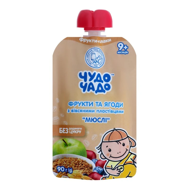 Пюре Фруктово-ягідне Мюслі Чудо-Чадо, 90 г