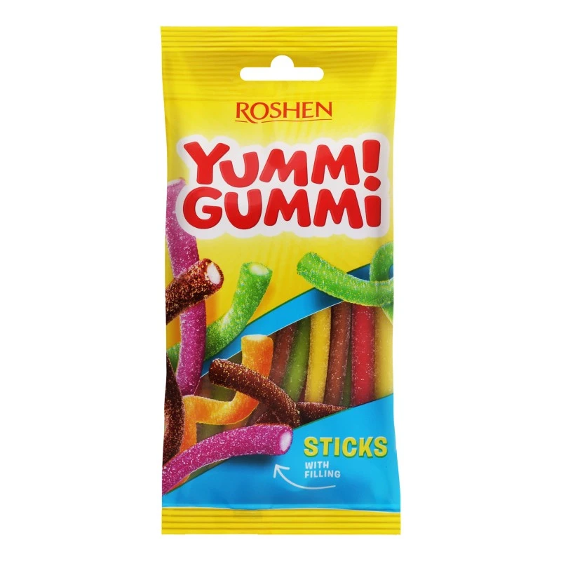 Цукерки желейні неглазуровані Sticks Yummi Gummi Roshen, 70 г