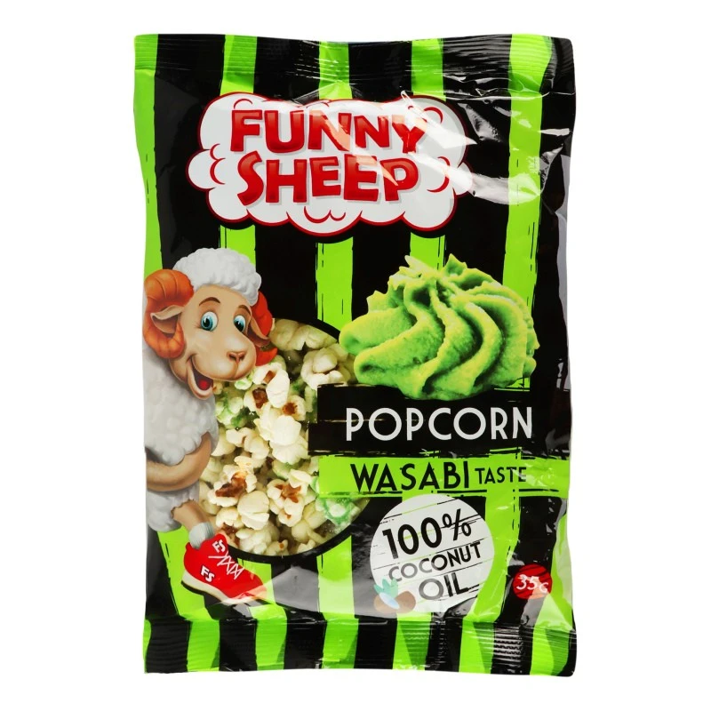 Попкорн солоний з ароматом Васабі Funny Sheep, 35 г