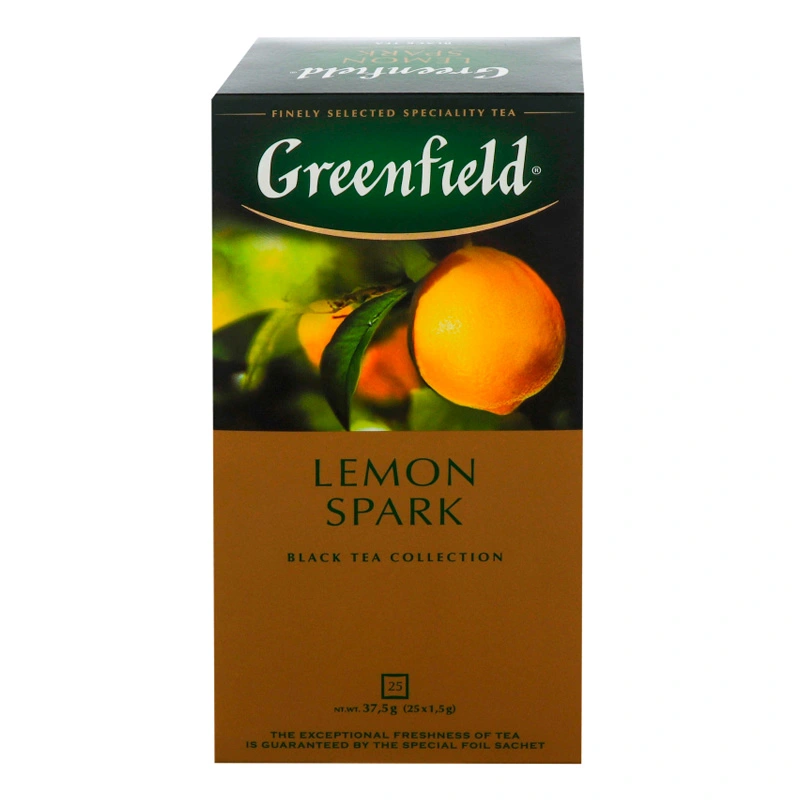 Чай пакетований чорний Lemon Spark Greenfield, 25 шт/уп.