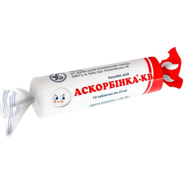 Дієтична добавка Аскорбінка з цукром КВЗ, 1 шт.