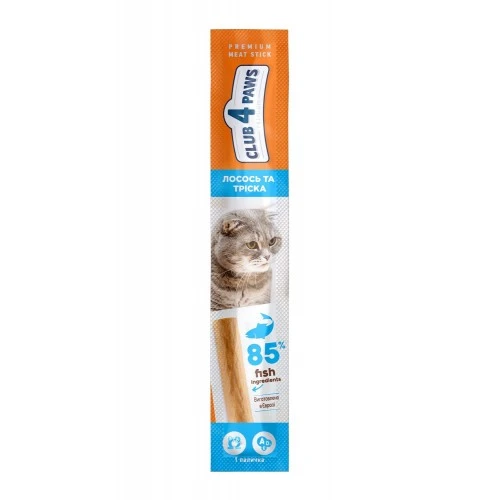 М&#039;ясна паличка Лосось та тріска Meat stick Premium Club 4 Paws, 5 г