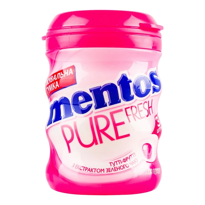 Гумка жувальна Тутті-фрутті Pure fresh Mentos, 56 г