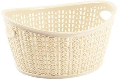 Корзина овальна, кремова 3.3 л Knit Ucsan Plastik, 1 шт
