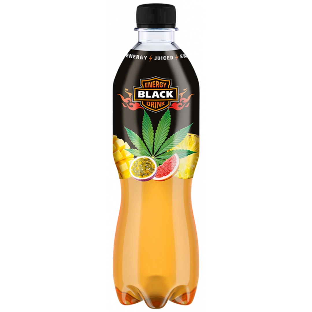 Напій енергетичний б/а газований Тропічні фрукти-Каннабіс Black Energy, 0.5 л