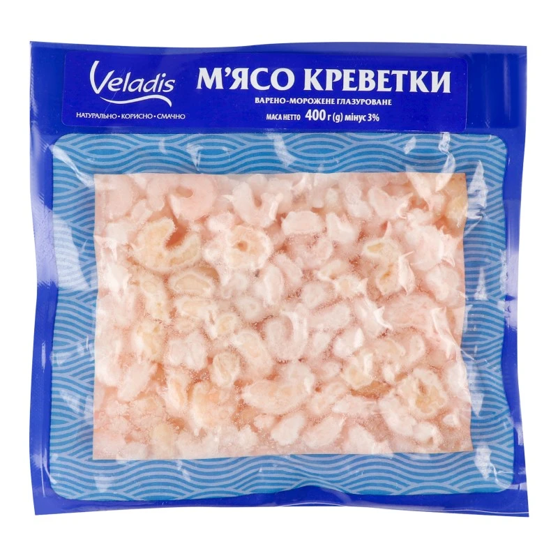 М'ясо креветки варено-морожене чищене Veladis, 400 г